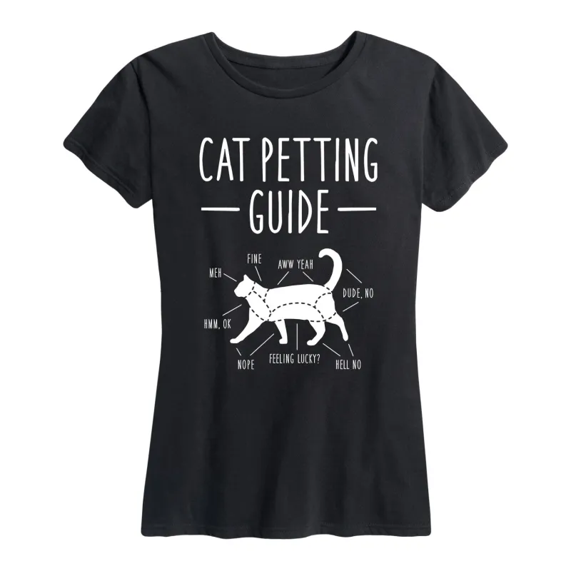 Instant Message - Cat Petting Guide - Women's Short Sleeve Graphic T-shirt sold by Zulily
