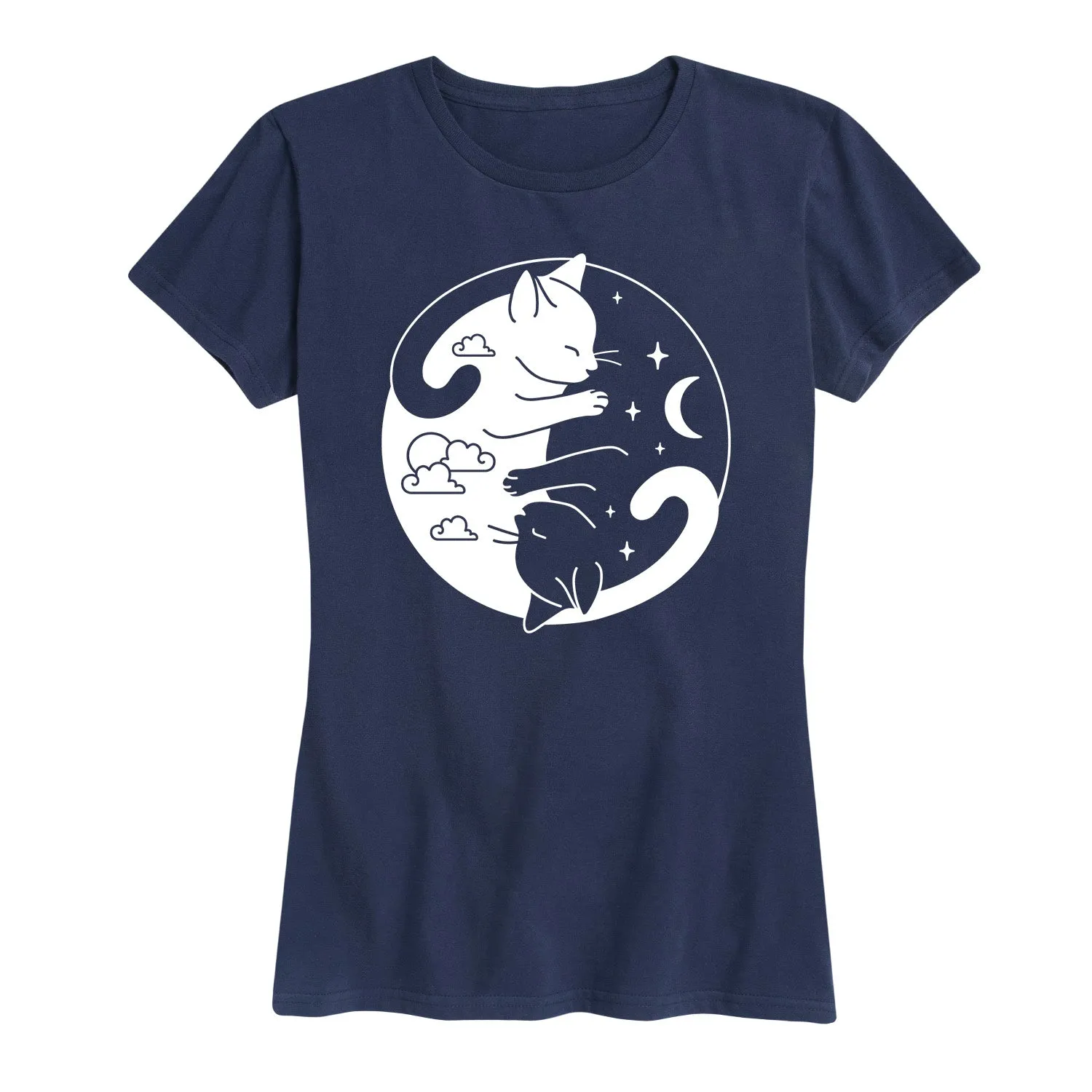 Instant Message - Sun and Moon Cats - Women's Short Sleeve Graphic T-shirt sold by Zulily