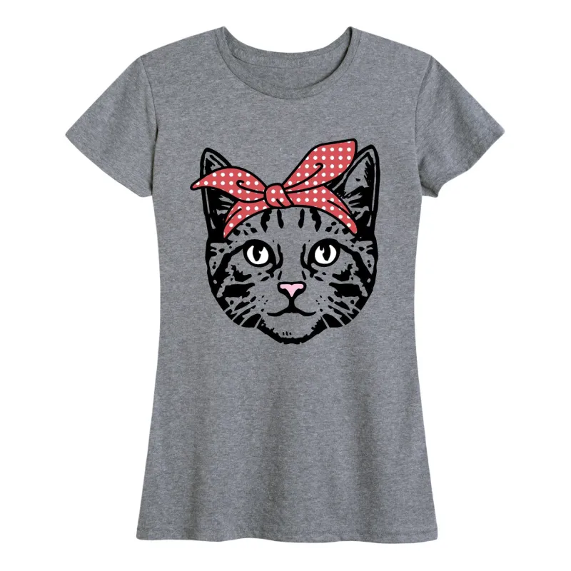 Instant Message - Bandana Cat - Women's Short Sleeve Graphic T-shirt sold by Zulily