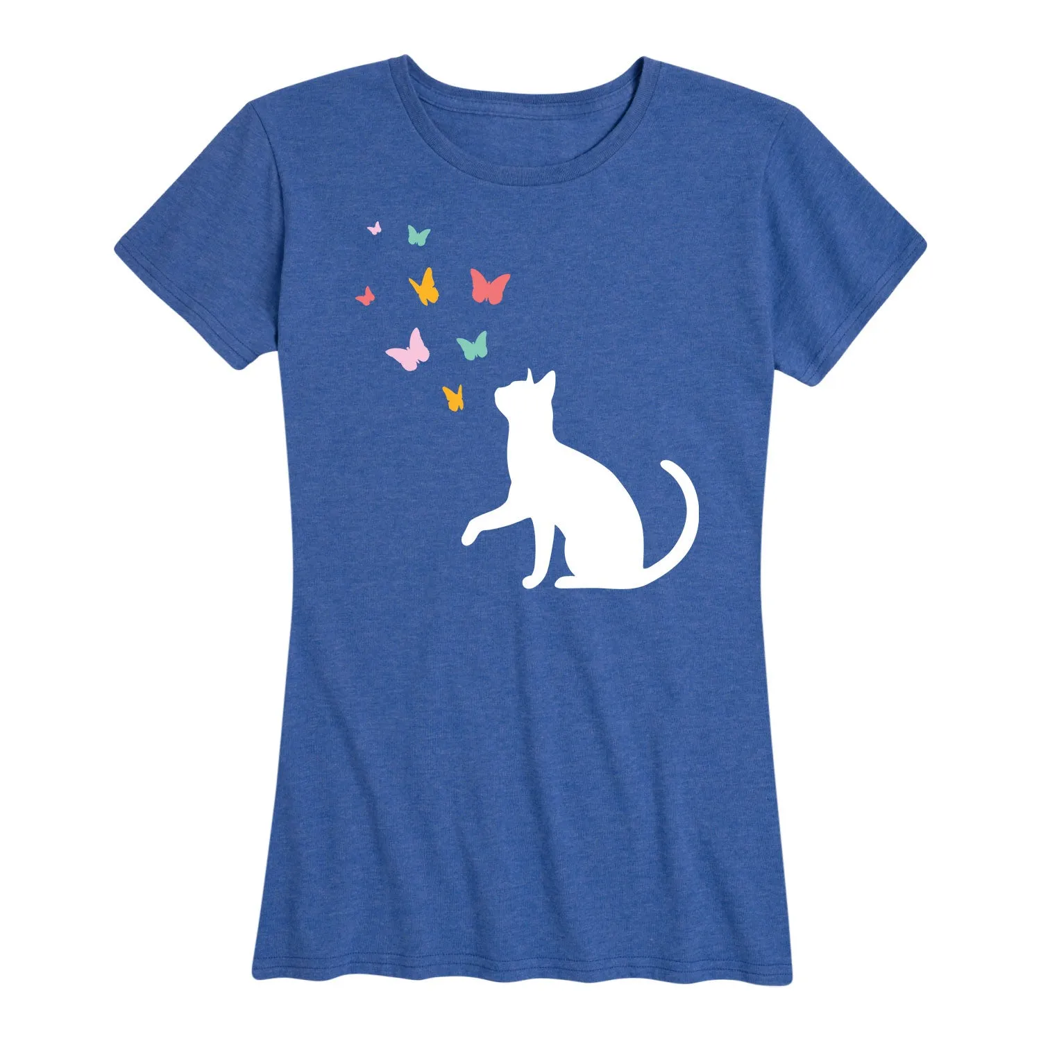 Instant Message - Cat and Butterflies - Women's Short Sleeve Graphic T-shirt sold by Zulily product image thumbnail 3