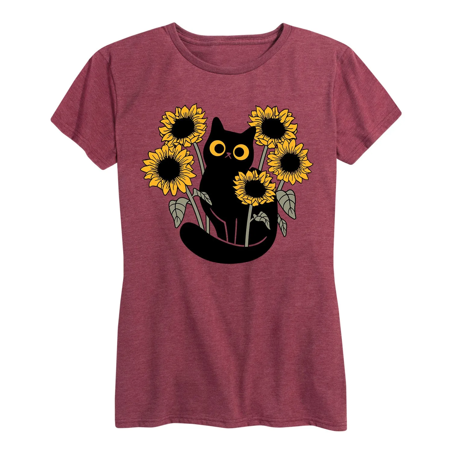 Instant Message - Black Cat in Sunflowers - Women's Short Sleeve Graphic T-shirt sold by Zulily product image thumbnail 3