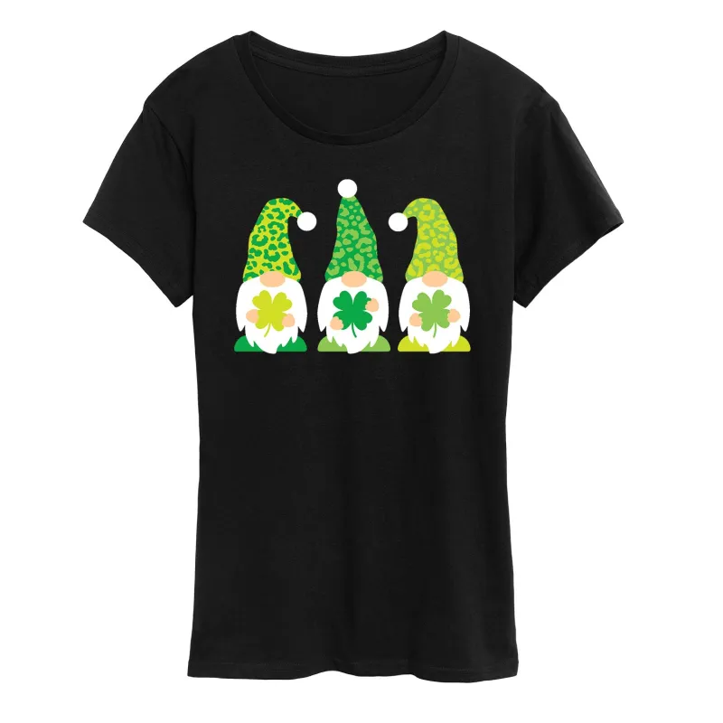Instant Message - St Patricks Day Gnomes - Women's Short Sleeve Graphic T-Shirt sold by Zulily