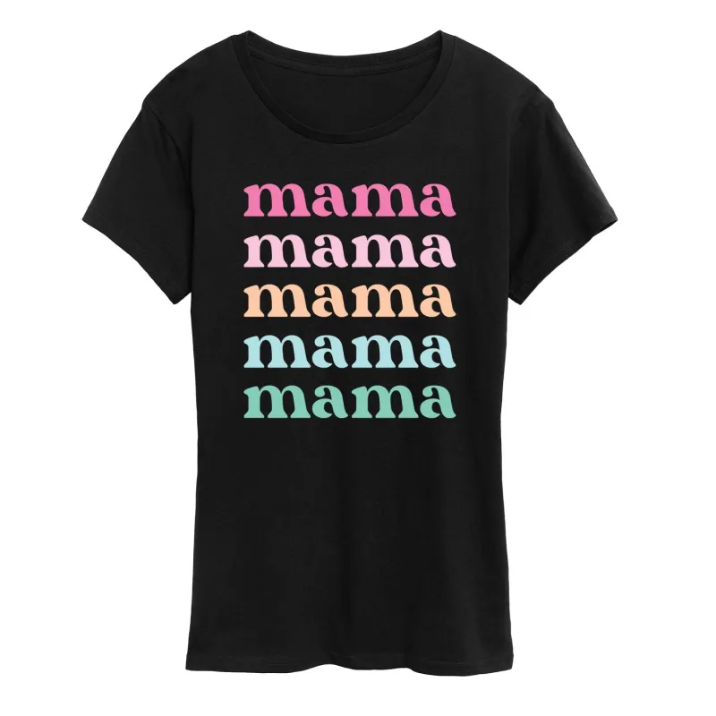 Instant Message - Colorful Stacked Mama - Women's Short Sleeve Graphic T-Shirt sold by Zulily