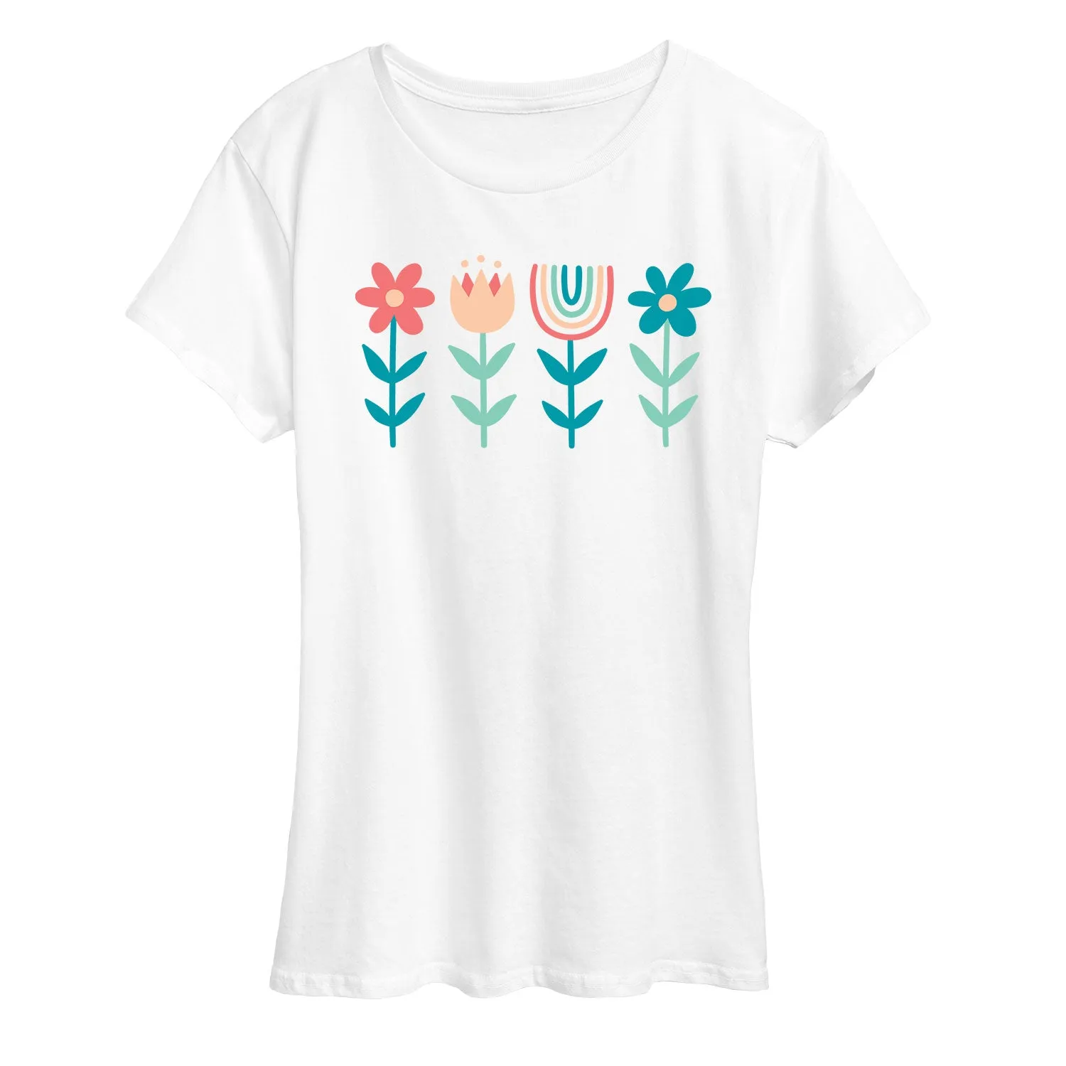Instant Message - Scandinavian Boho Flowers - Women's Short Sleeve Graphic T-Shirt sold by Zulily