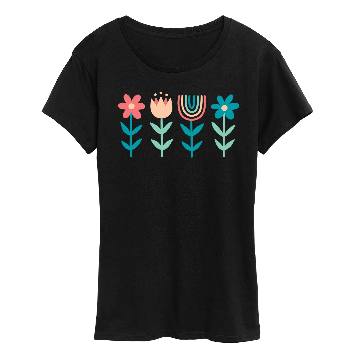 Instant Message - Scandinavian Boho Flowers - Women's Short Sleeve Graphic T-Shirt sold by Zulily product image thumbnail 2