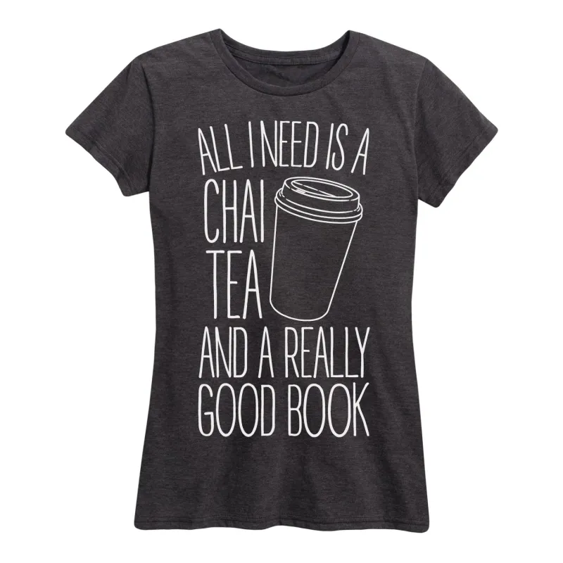 Instant Message - Chai Tea Good Book - Women's Short Sleeve Graphic T-shirt made by Zulily
