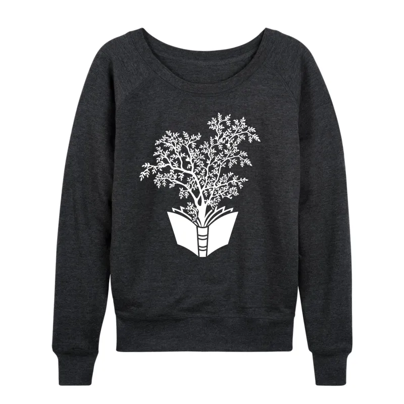 Instant Message - Tree Book - Women's French Terry Long Sleeve Pullover sold by Zulily