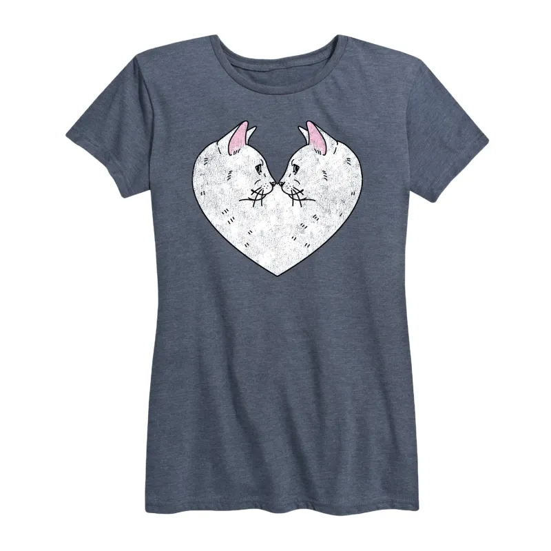 Instant Message - Cat Heart - Women's Short Sleeve Graphic T-Shirt sold by Zulily