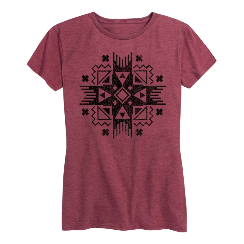 Instant Message - Southwestern Cross Design - Women's Short Sleeve Graphic T-shirt sold by Zulily