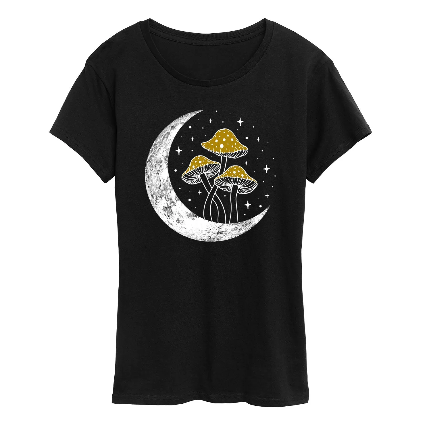 Instant Message - Crescent Moon With Mushrooms - Women's Short Sleeve Graphic T-Shirt sold by Zulily product image thumbnail 2