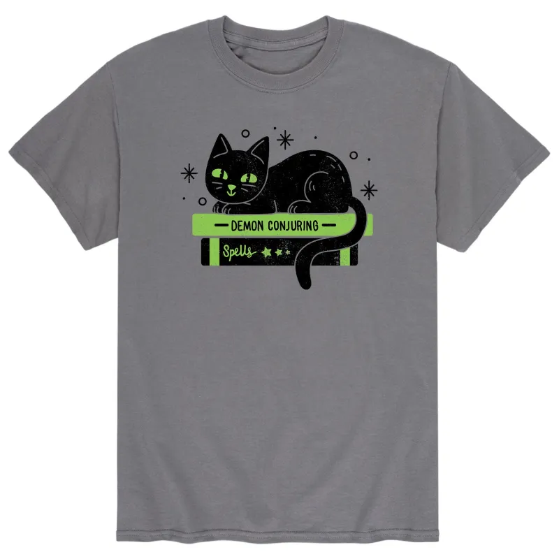 Instant Message - Cat And Spell Books - Men's Short Sleeve Graphic T-Shirt made by Zulily