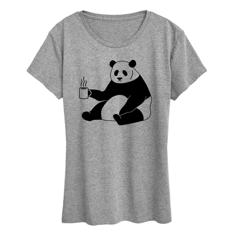 Instant Message - Coffee Panda - Women's Short Sleeve Graphic T-Shirt sold by Zulily