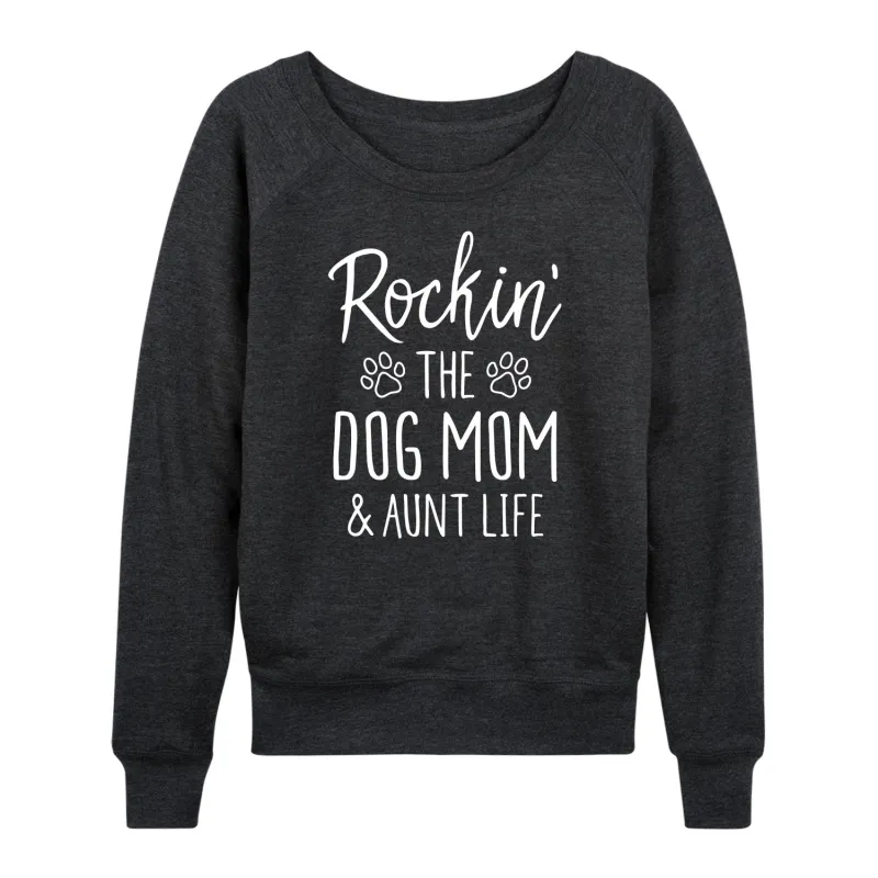 Instant Message - Rockin The Dog Mom - Women's Lightweight French Terry Long Sleeve Shirt sold by Zulily
