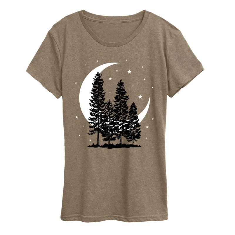 Instant Message - Crescent Moon Trees - Women's Short Sleeve Graphic T-shirt sold by Zulily