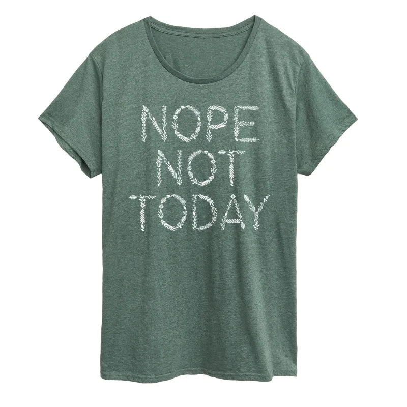 Instant Message - Nope Not Today Floral - Women's Short Sleeve Graphic T-shirt sold by Zulily