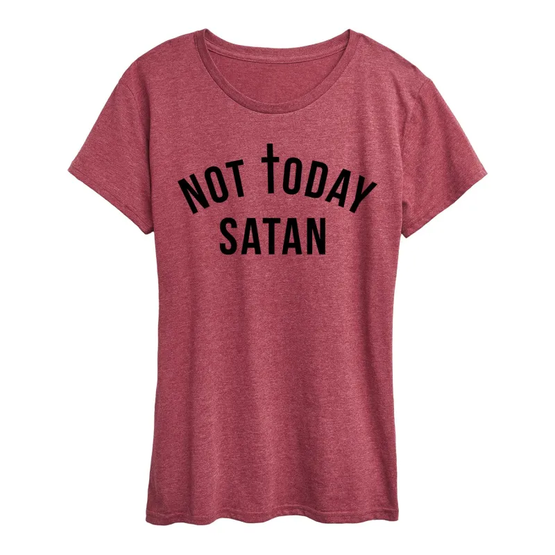 Instant Message - Not Today Satan - Women's Short Sleeve Graphic T-shirt sold by Zulily