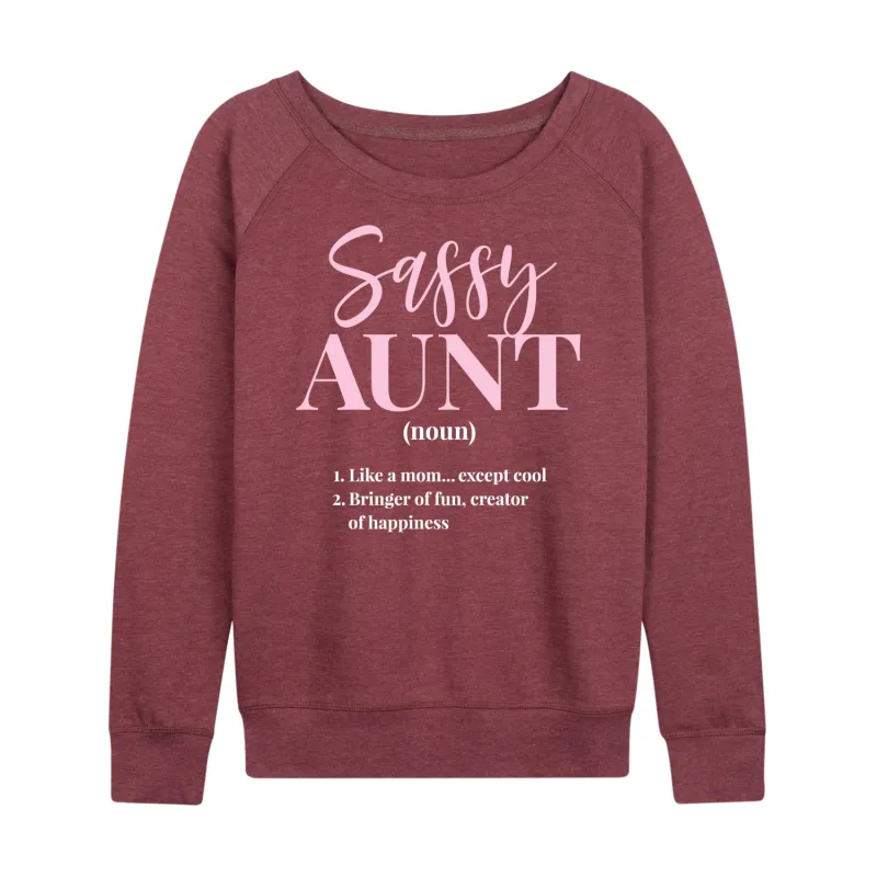 Instant Message - Sassy Aunt - Women's Lightweight French Terry Long Sleeve Shirt sold by Zulily