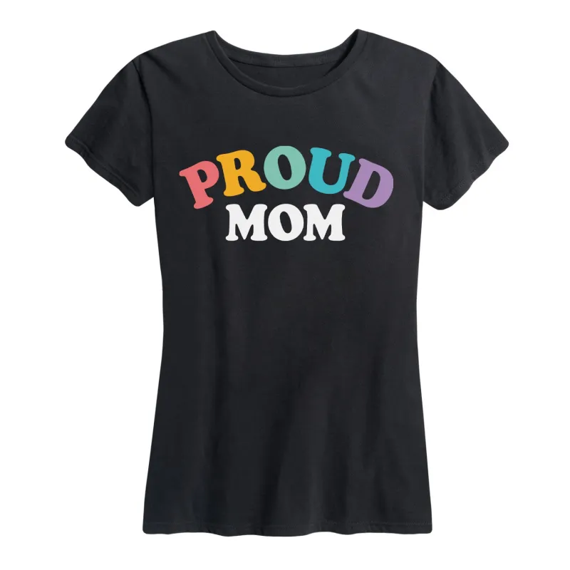 Instant Message - Proud Mom - Women's Short Sleeve Graphic T-shirt sold by Zulily