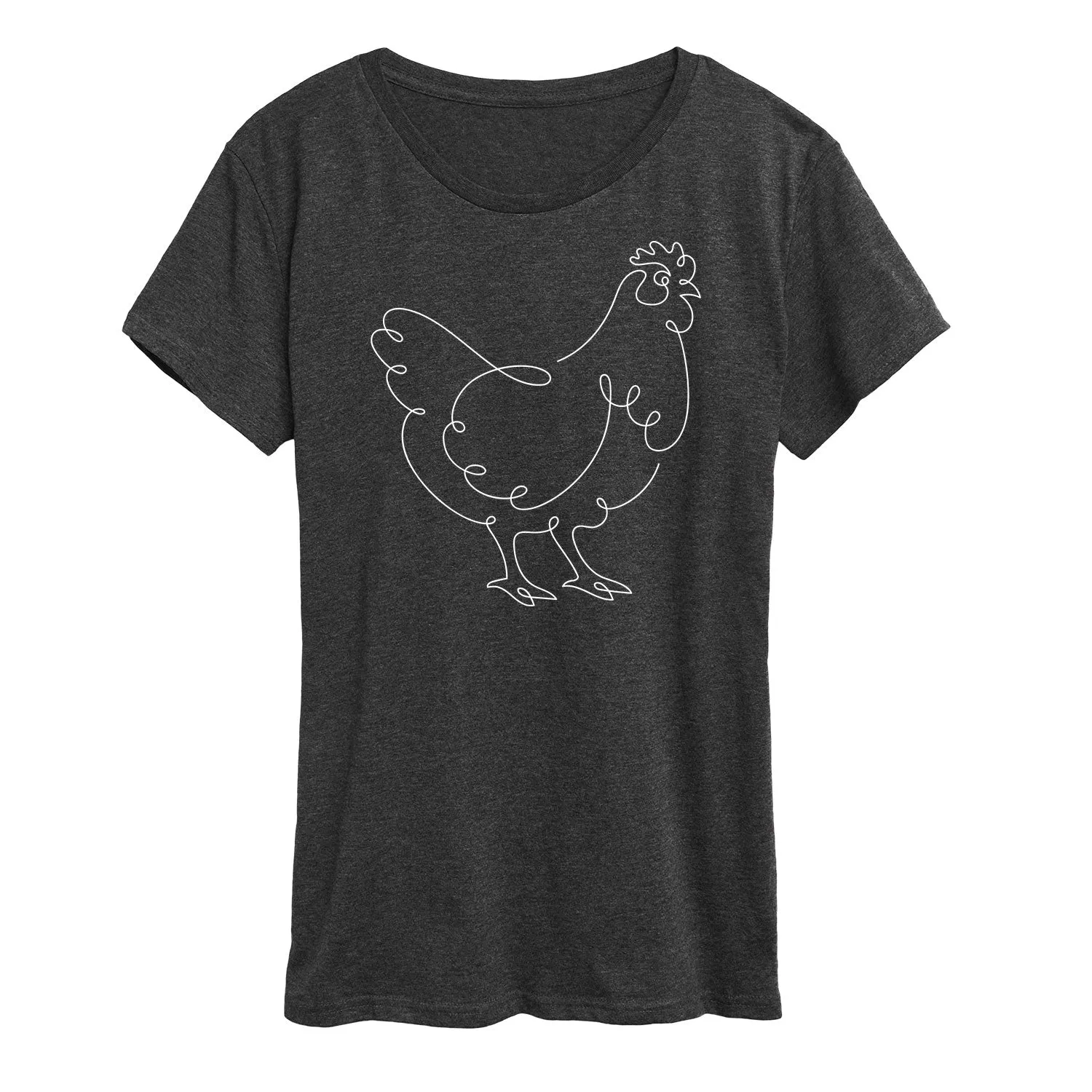 Instant Message - Chicken Continuous Line Doodle - Women's Short Sleeve Graphic T-Shirt sold by Zulily product image thumbnail 3