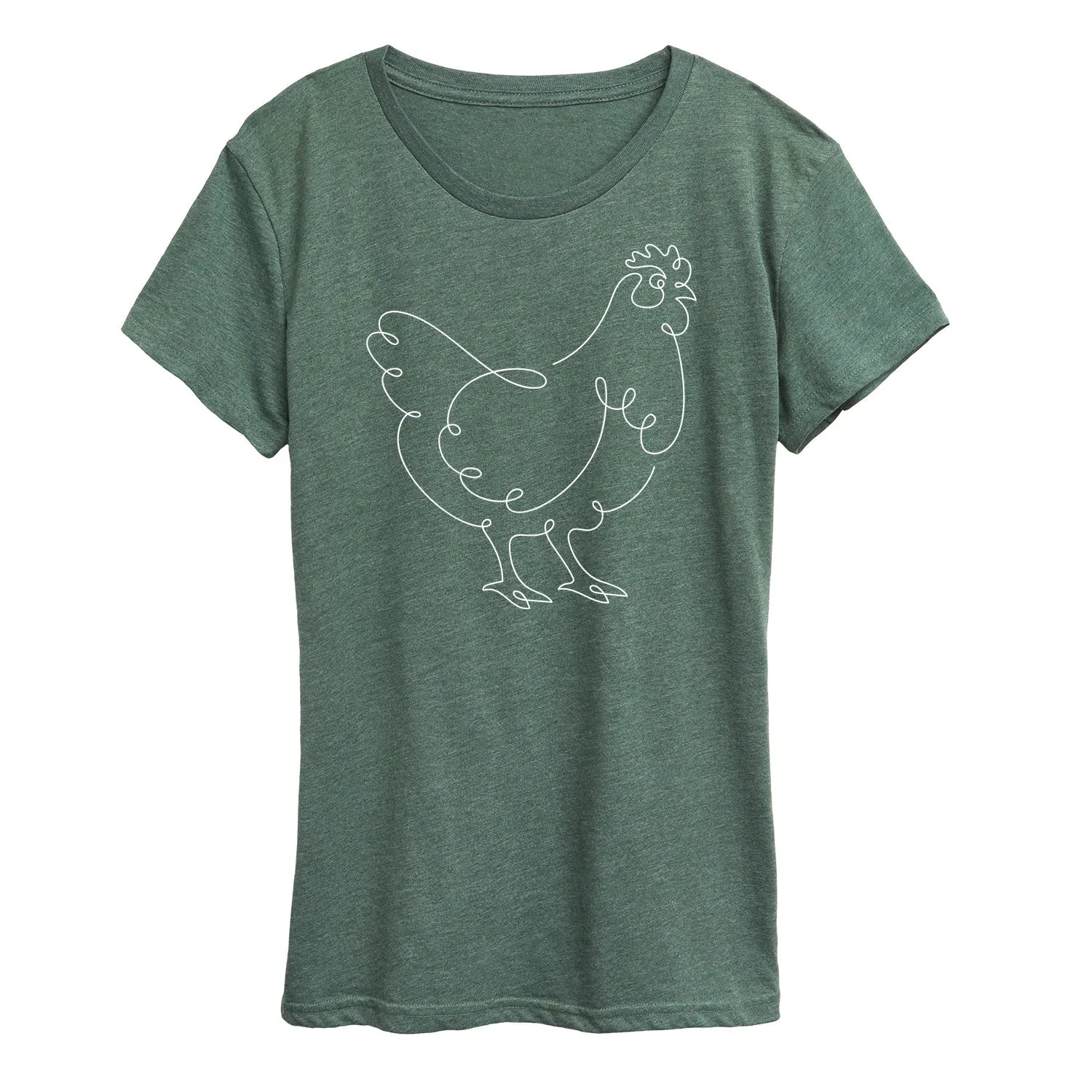 Instant Message - Chicken Continuous Line Doodle - Women's Short Sleeve Graphic T-Shirt sold by Zulily product image thumbnail 4