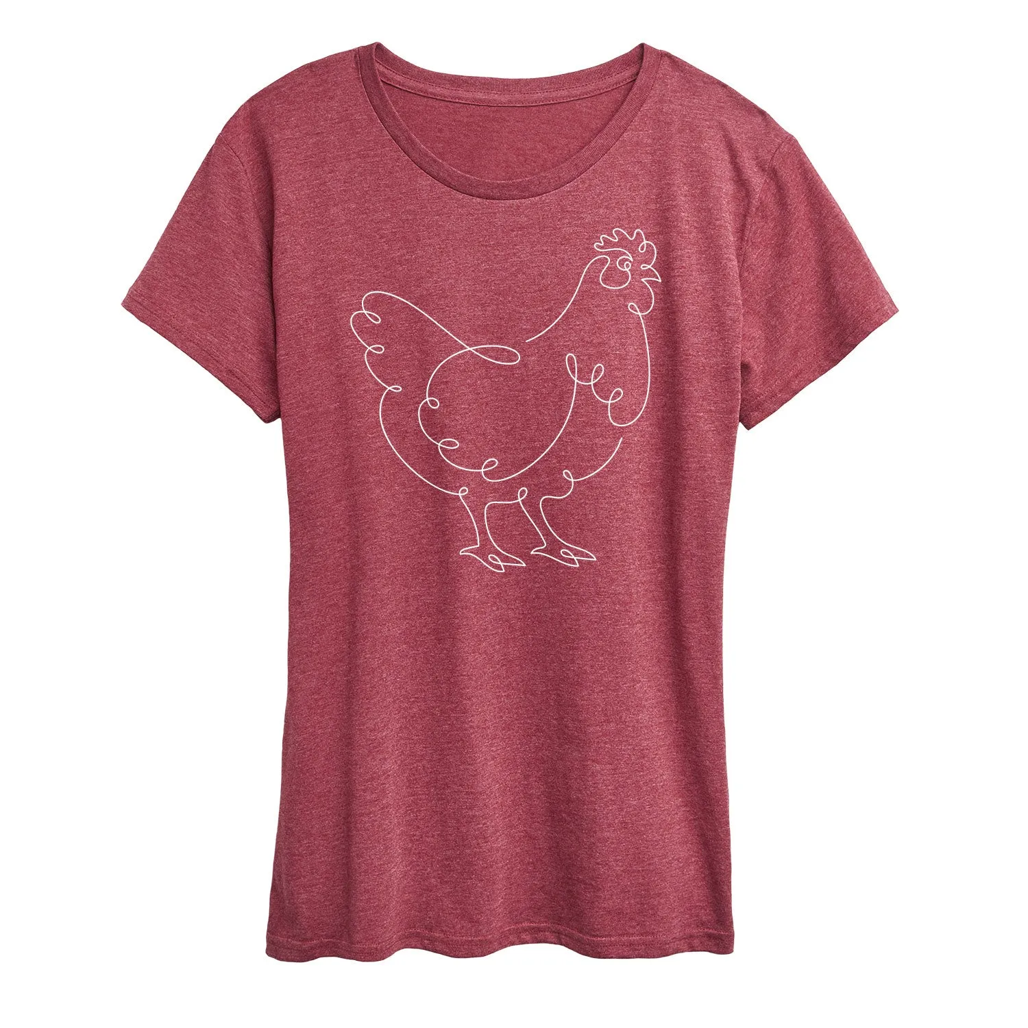 Instant Message - Chicken Continuous Line Doodle - Women's Short Sleeve Graphic T-Shirt sold by Zulily product image thumbnail 5