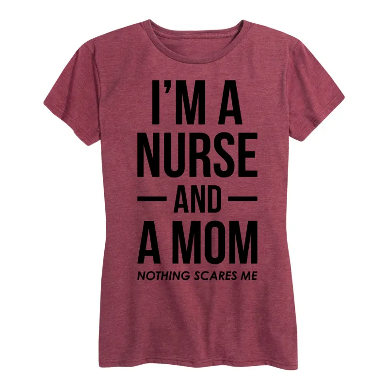 Instant Message - Im A Mom And Nurse - Women's Short Sleeve Graphic T-shirt made by Zulily