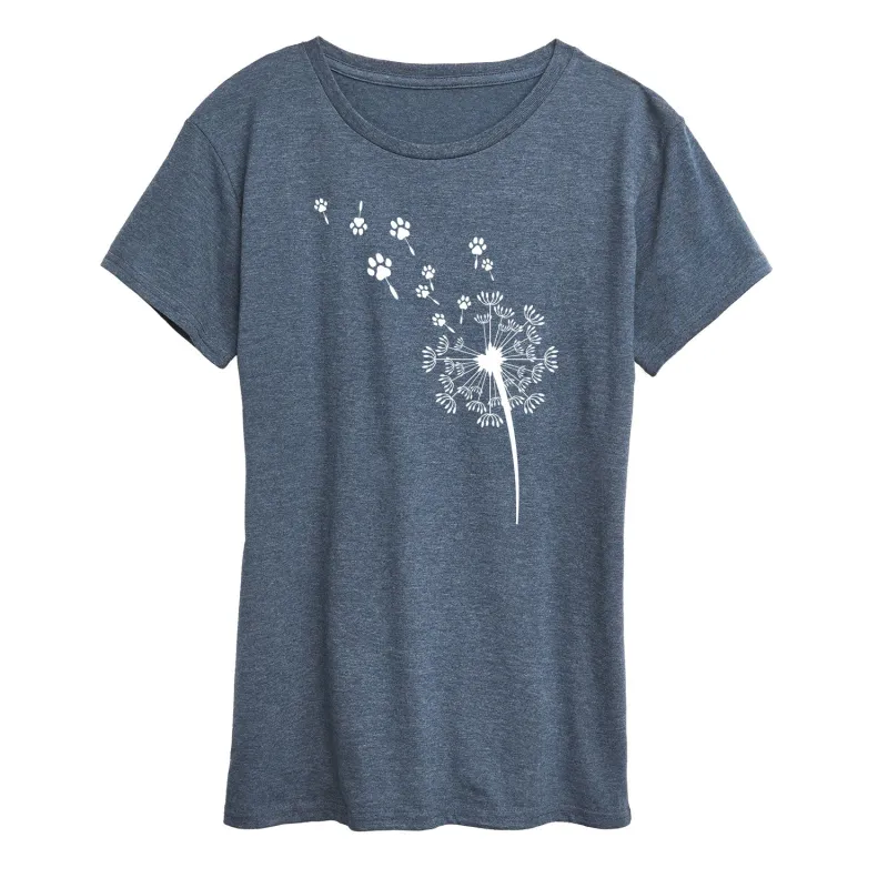 Instant Message - Pawprint Dandelion - Women's Short Sleeve Graphic T-Shirt sold by Zulily