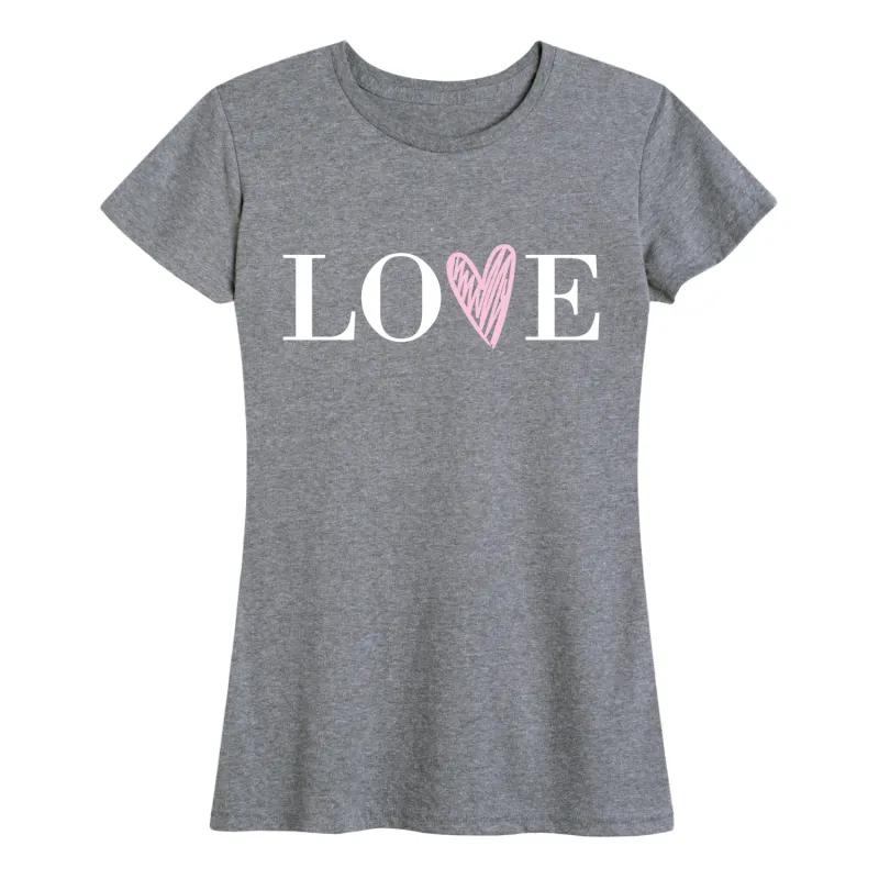 Instant Message - Love Heart V - Women's Short Sleeve Graphic T-Shirt sold by Zulily