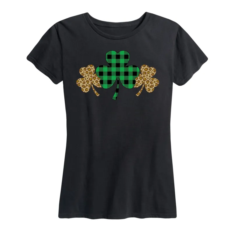 Instant Message - Patterend Shamrocks - Women's Short Sleeve Graphic T-Shirt sold by Zulily