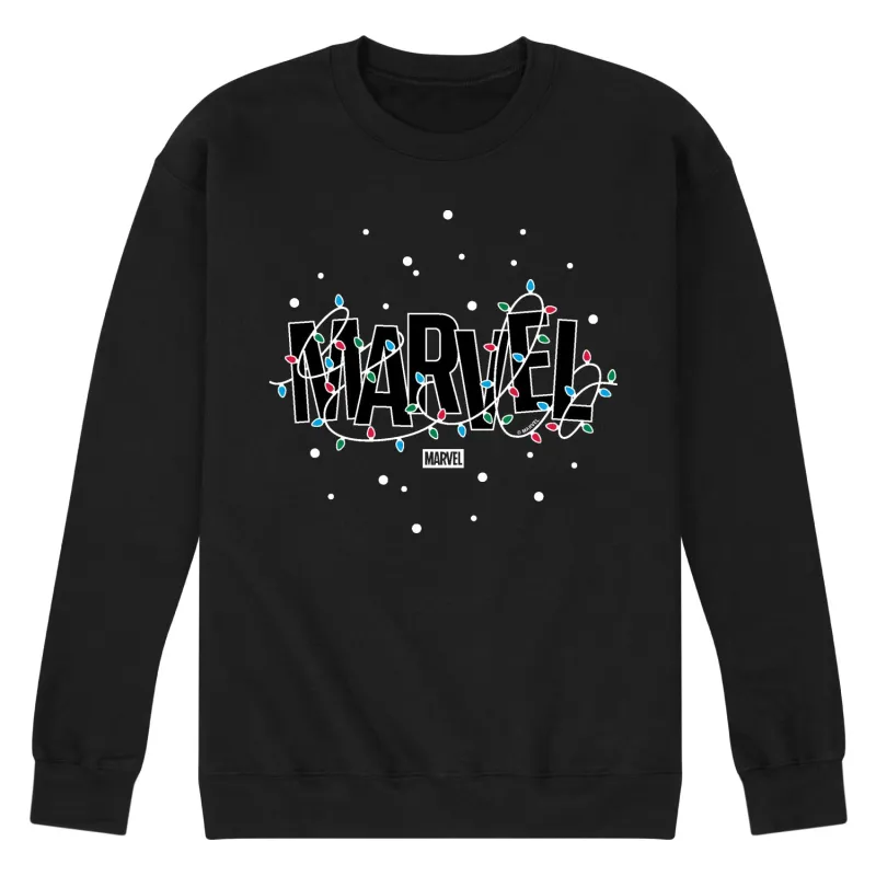Marvel - Marvel Holiday Lights - Men's Long Sleeve Crew Fleece Sweatshirt made by Marvel