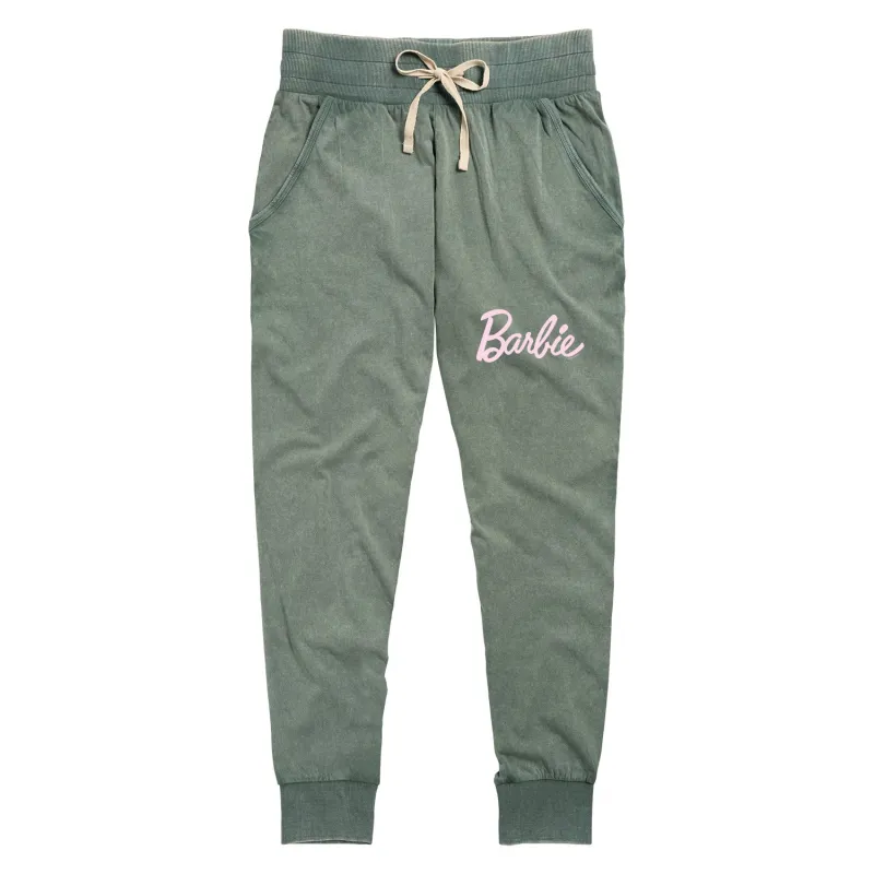 Barbie - Pink Logo - Women's French Jersey Jogger Pant sold by Zulily