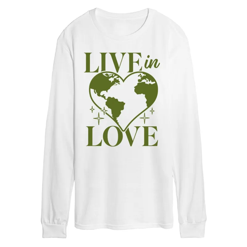 Instant Message - Live In Love - Men's Long Sleeve Graphic T-Shirt sold by Zulily