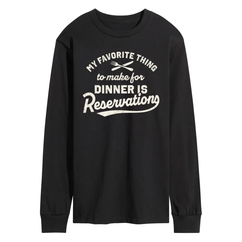 Instant Message - My Favorite Thing To Make For Dinner - Men's Long Sleeve Graphic T-Shirt sold by Zulily