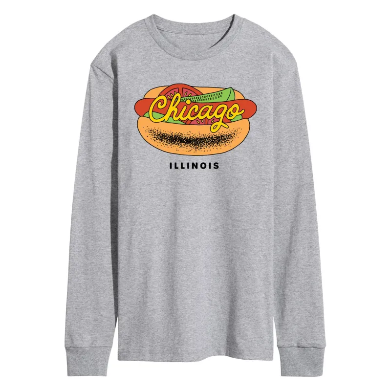 Instant Message - Chicago Dog - Men's Long Sleeve Graphic T-Shirt made by Zulily
