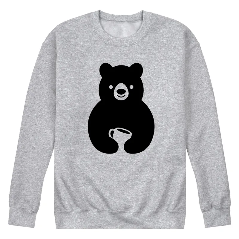 Instant Message - Coffee Bear - Men's Long Sleeve Crew Fleece Sweatshirt sold by Zulily