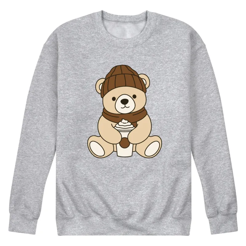 Instant Message - Coffee Bear - Men's Long Sleeve Crew Fleece Sweatshirt sold by Zulily