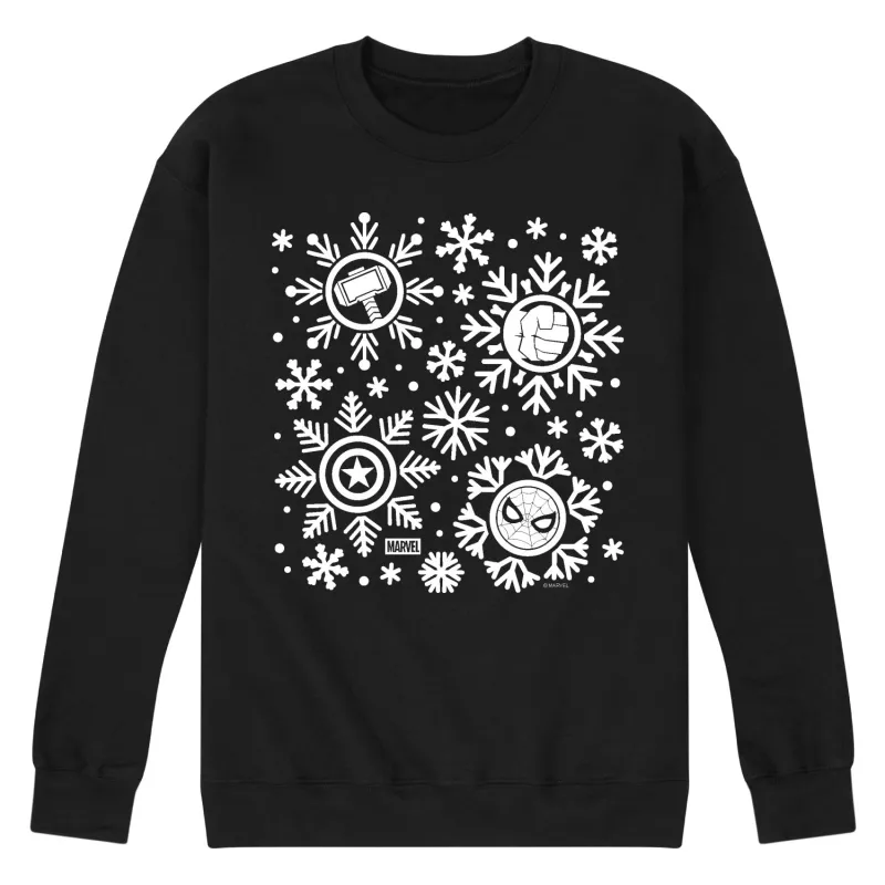 Marvel - Marvel Snowflakes - Men's Long Sleeve Crew Fleece Sweatshirt made by Marvel