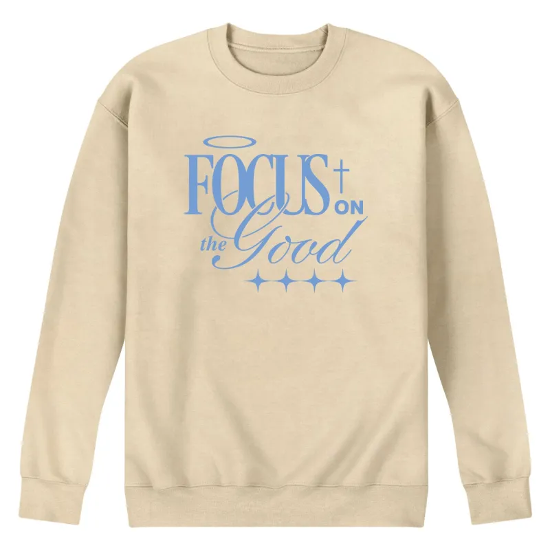 Instant Message - Focus On The Good - Men's Long Sleeve Crew Fleece Sweatshirt sold by Zulily