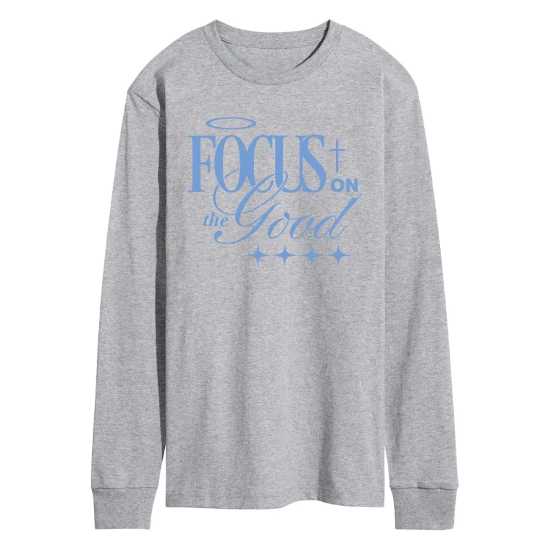 Instant Message - Focus On The Good - Men's Long Sleeve Graphic T-Shirt sold by Zulily