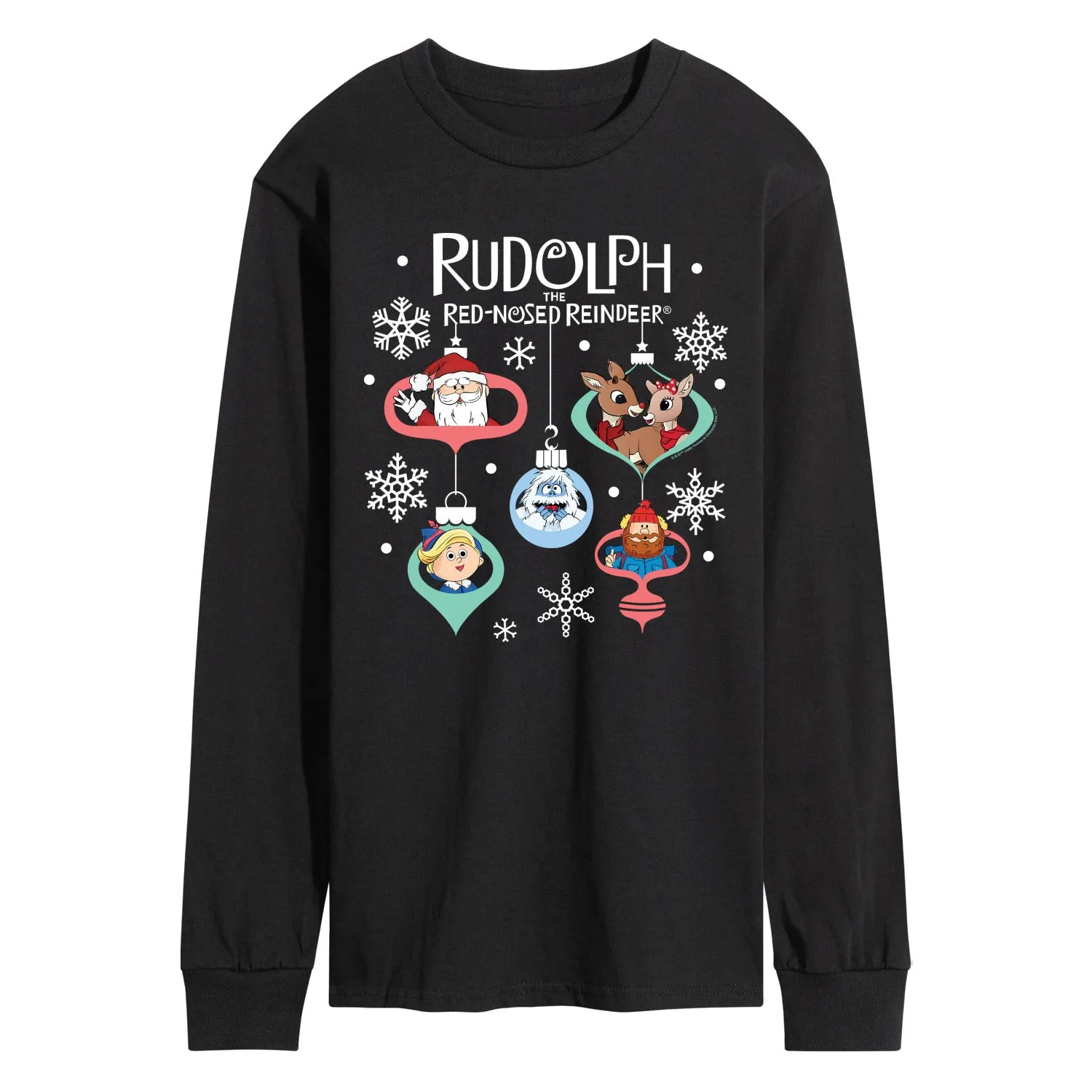 Rudolph - Rudolph Ornaments - Men's Long Sleeve Graphic T-Shirt sold by Zulily
