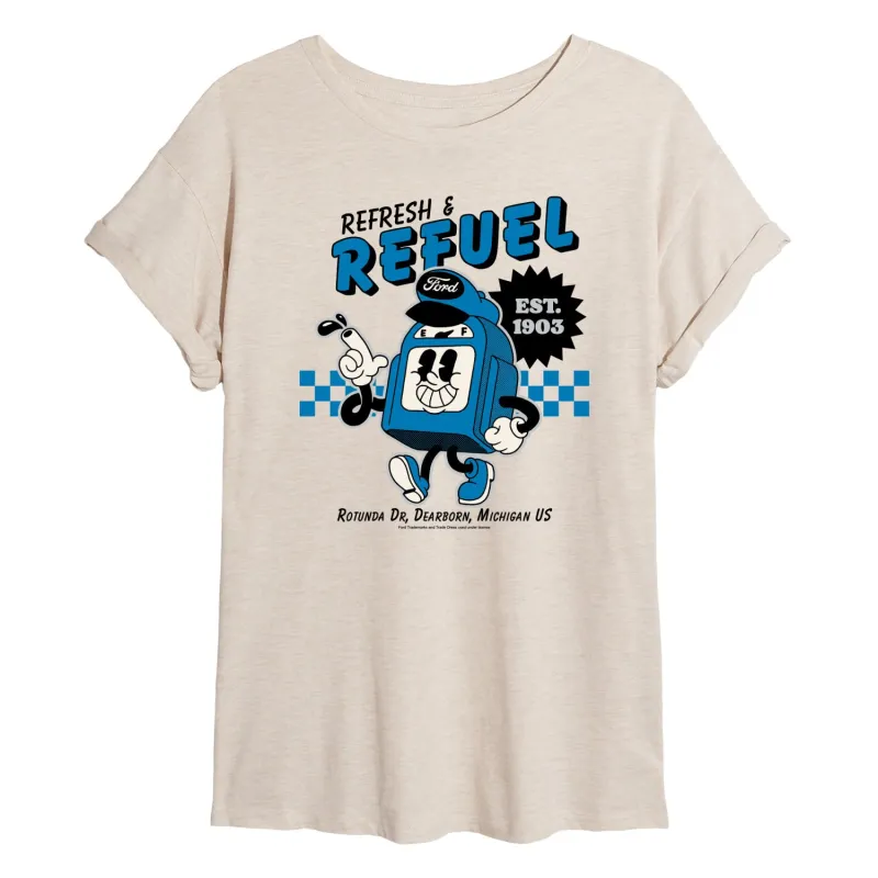 Ford - Ford Refresh Refuel - Women's Oversized Graphic T-Shirt sold by Zulily