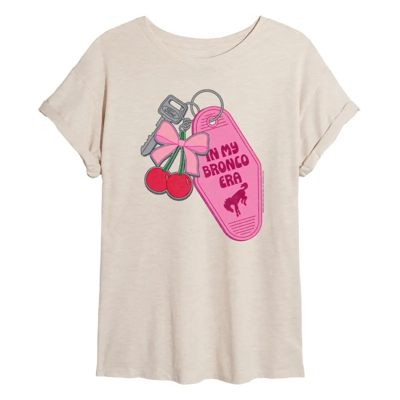 Ford - In My Bronco Era Keychains - Women's Oversized Graphic T-Shirt sold by Zulily