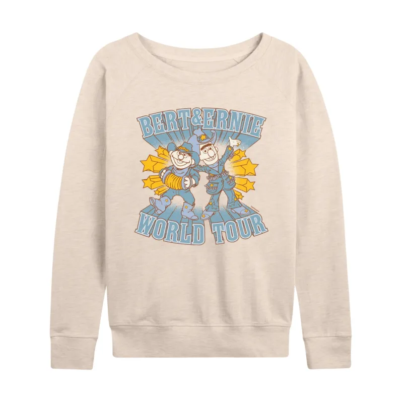 Sesame Street - Bert And Ernie World Tour - Women's French Terry Long Sleeve Pullover made by Sesame Street