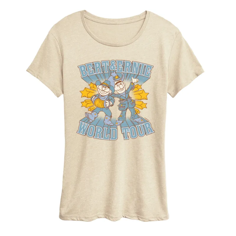 Sesame Street - Bert And Ernie World Tour - Women's Short Sleeve Graphic T-Shirt sold by Zulily