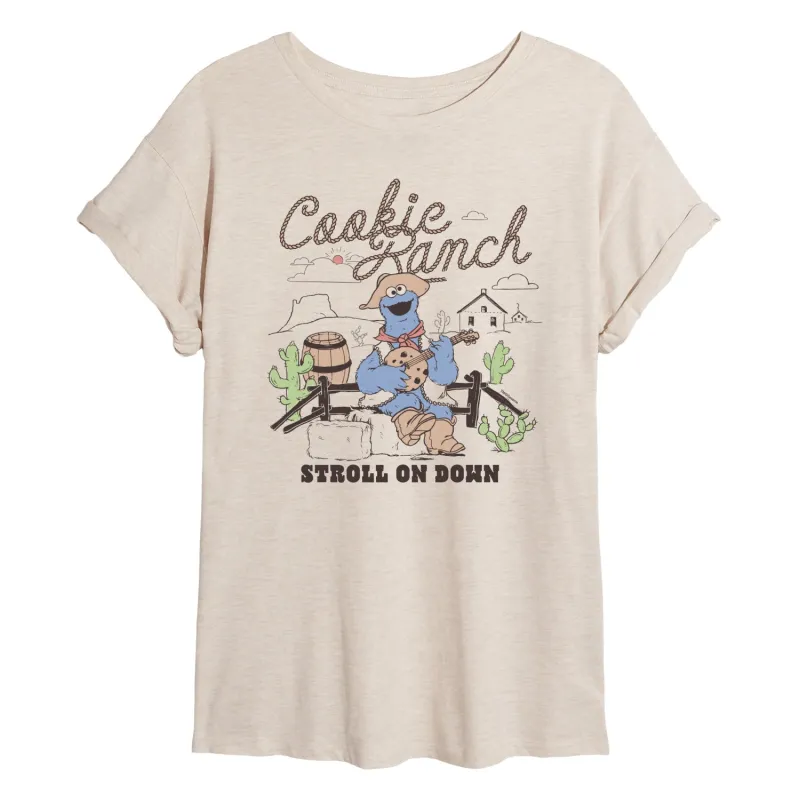 Sesame Street - Cookie Ranch - Women's Oversized Graphic T-Shirt sold by Zulily