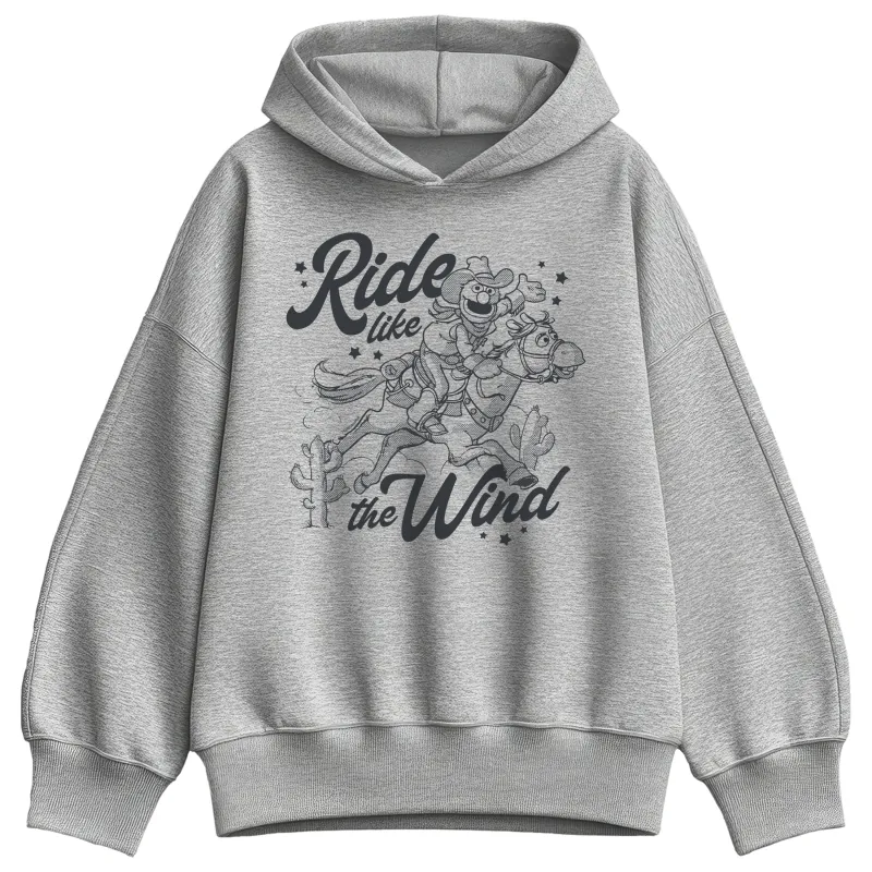 Sesame Street - Grover Ride Like The Wind - Ladies Oversized Drop Shoulder Pullover Hood sold by Zulily