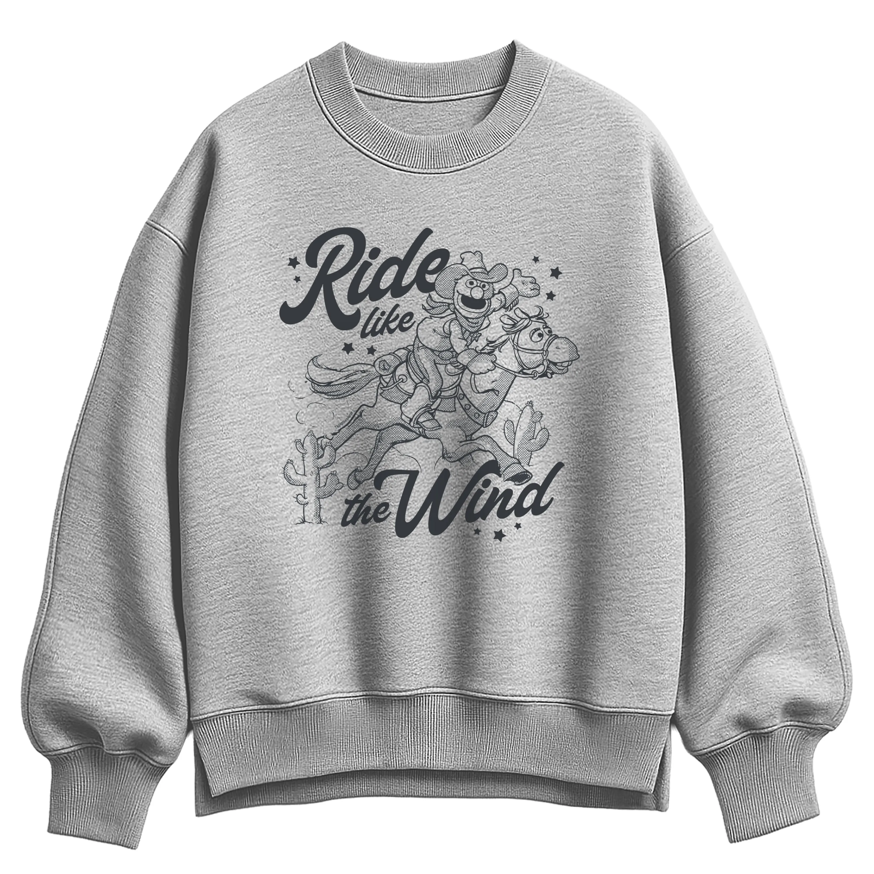 Sesame Street - Grover Ride Like The Wind - Ladies Oversized Drop Shoulder Crew Neck Sweatshirt sold by Zulily