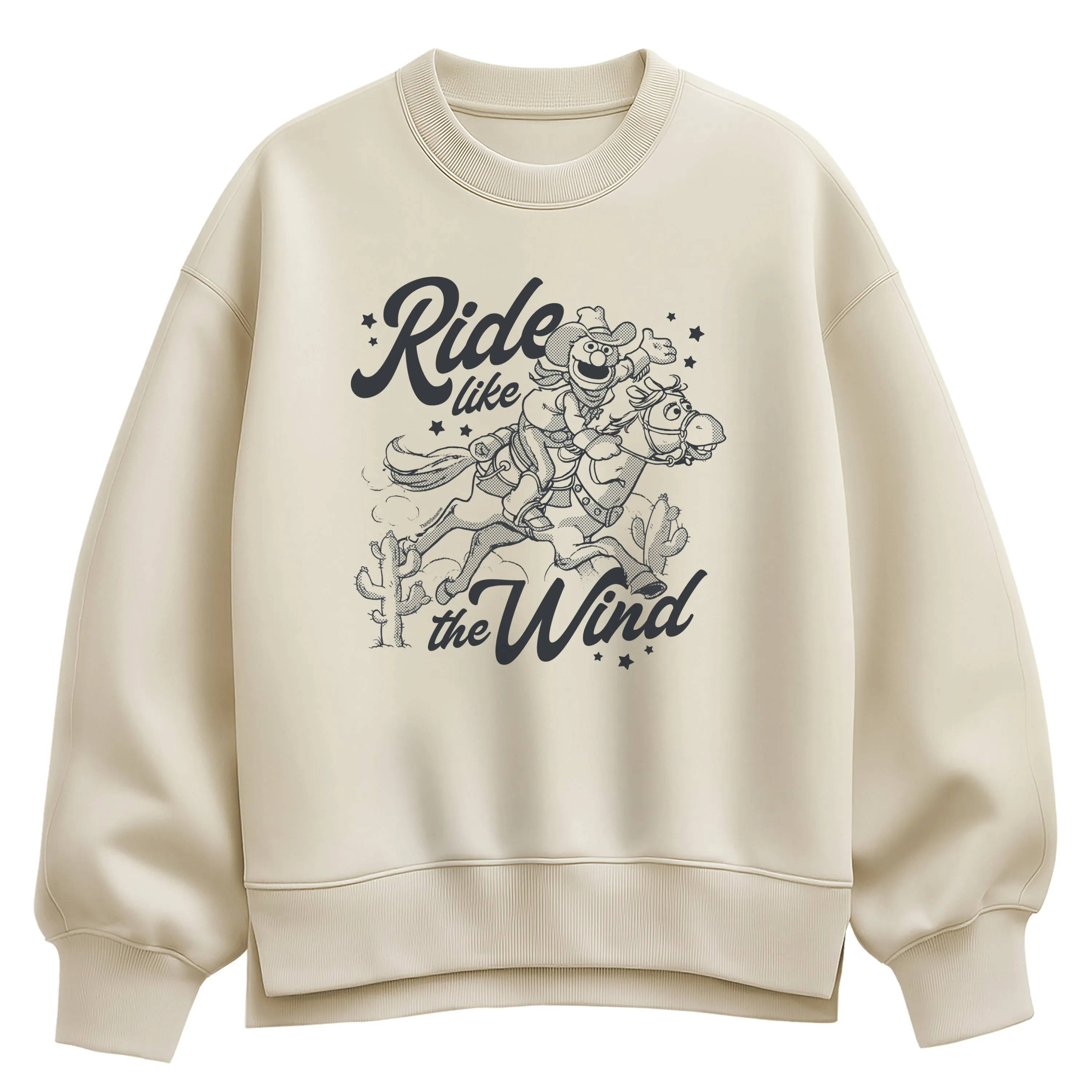 Sesame Street - Grover Ride Like The Wind - Ladies Oversized Drop Shoulder Crew Neck Sweatshirt sold by Zulily product image thumbnail 2