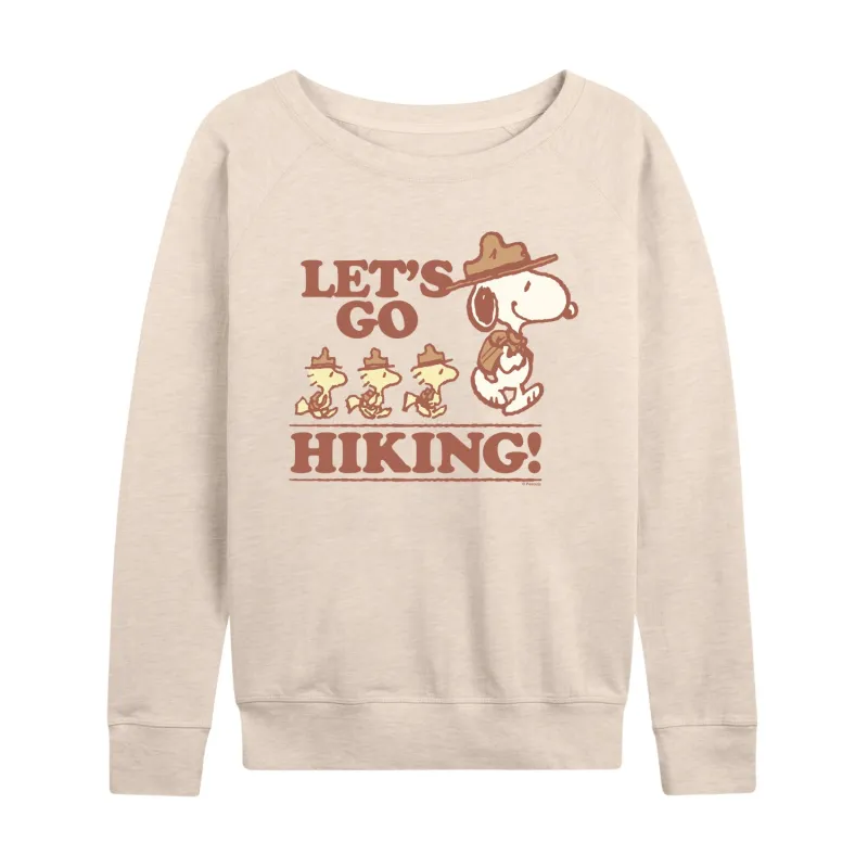 Peanuts - Lets Go Hiking - Women's French Terry Long Sleeve Pullover sold by Zulily