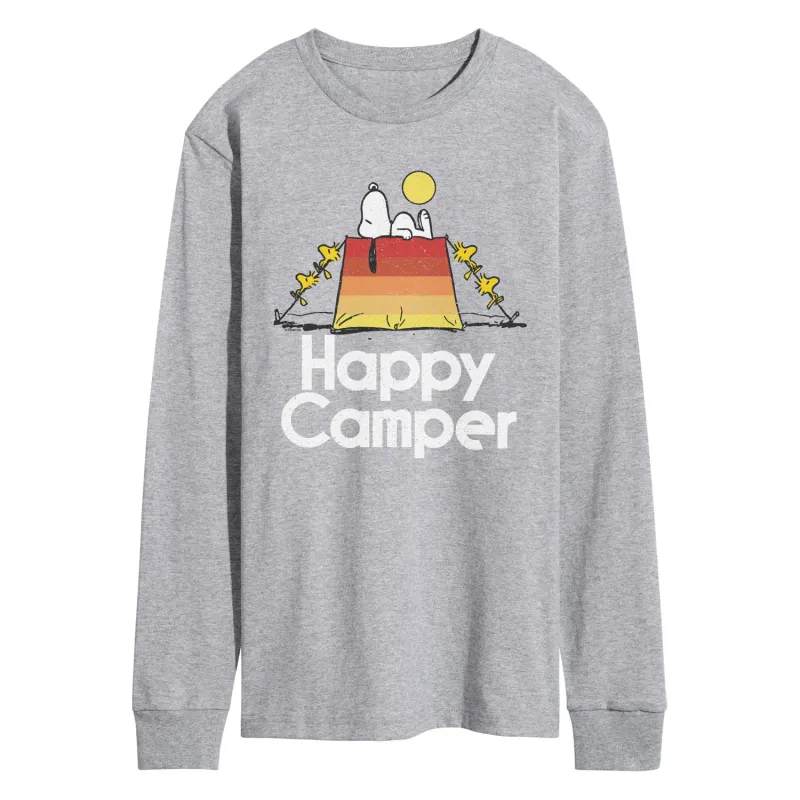 Peanuts - Happy Camper - Men's Long Sleeve Graphic T-Shirt sold by Zulily